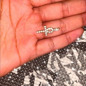 Crystal ankh 18k gold plated